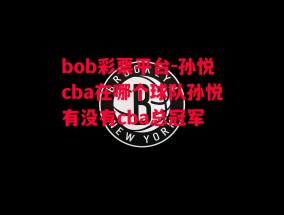 bob彩票平台-孙悦cba在哪个球队孙悦有没有cba总冠军